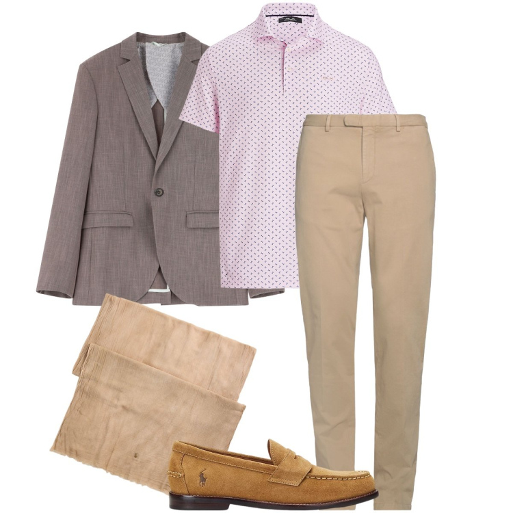 Outfit uomo - Rinascita dello stile preppy. Stile Business/Elegante per Serata speciale. Abbinamento con pantaloni chino, giacche, scarpe stringate, sciarpe, polo.