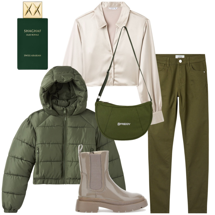 Outfit donna - Bluse fluide e romantiche. Stile Glamour per Tutti i giorni. Abbinamento con profumi, blazer, pantaloni skinny, camicie, borse a spalla, anfibi.