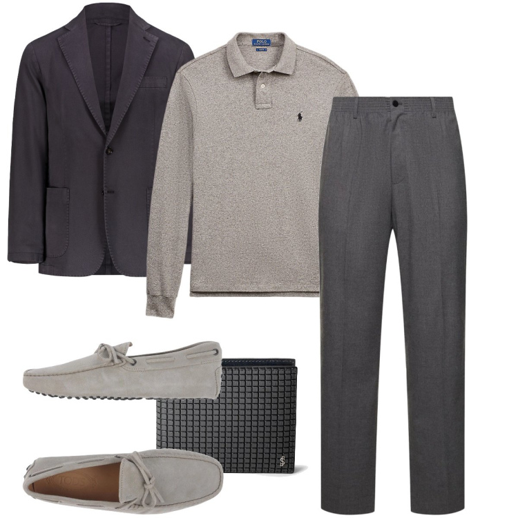 Outfit uomo - Lo stile preppy. Stile Business/Elegante per Tutti i giorni. Abbinamento con portafogli, scarpe stringate, polo, giacche, pantaloni.