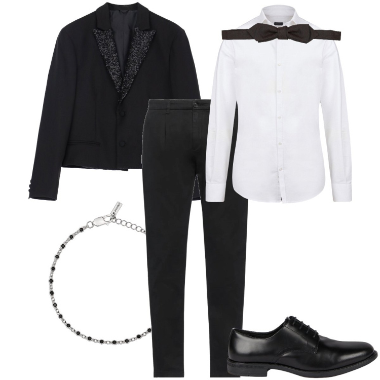 Outfit uomo - Una cerimonia importante. Stile Business/Elegante per Cerimonia. Abbinamento con pantaloni chino, braccialetti, giacche, scarpe stringate, camicie.