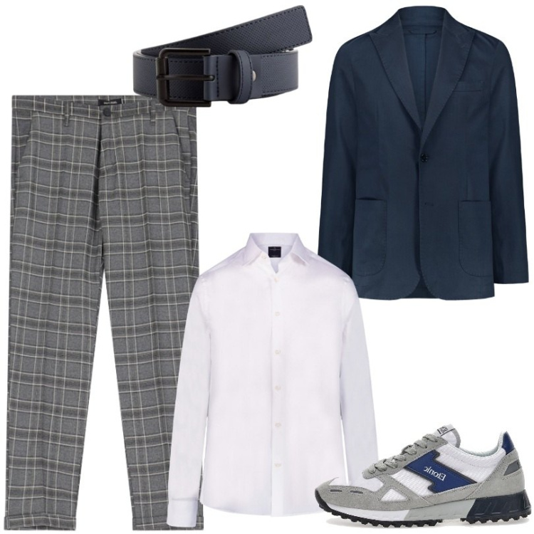 Outfit uomo - Scopri l\'arte nel tuo guardaroba. Stile Casual per Ufficio. Abbinamento con pantaloni, camicie, sneakers, giacche, cinture.