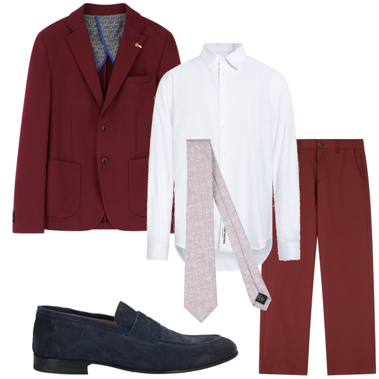 Outfit uomo - Total look #2074110. Stile Business/Elegante per Cerimonia. Abbinamento con scarpe stringate, cravatte, camicie, pantaloni, giacche.