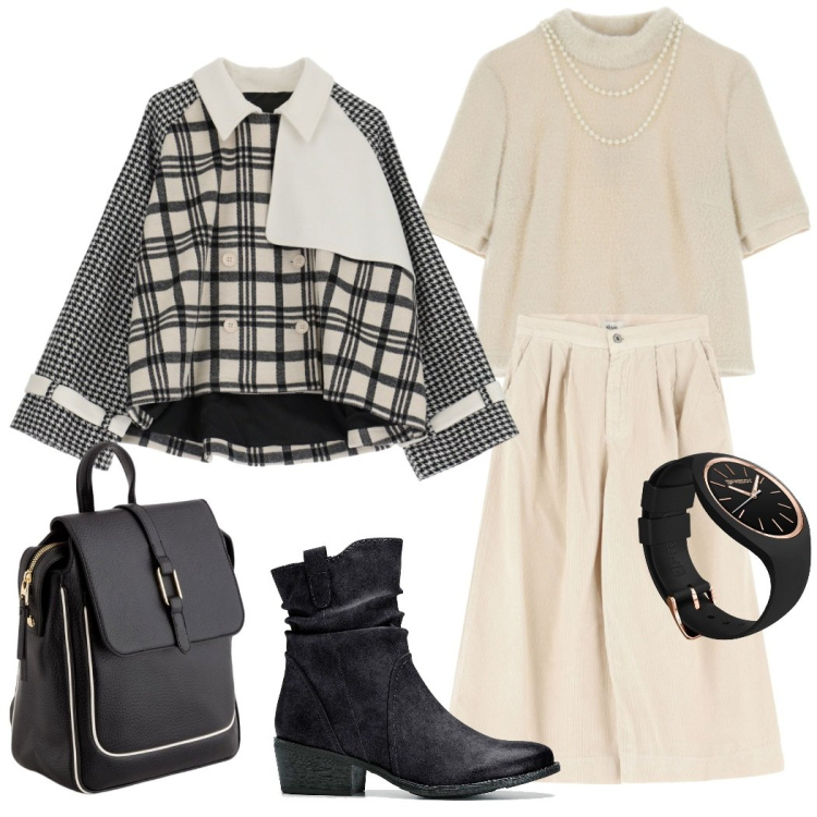 Outfit donna - Urban style. Stile Urban per Tutti i giorni. Abbinamento con stivaletti texani, blazer, orologi, felpe, pantaloni, zaini.