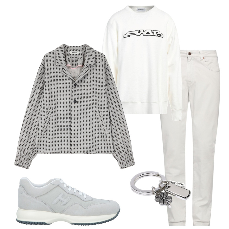 Outfit uomo - Casual chic. Stile Urban per Tutti i giorni. Abbinamento con sneakers, pantaloni, felpe, portachiavi, cappotti.