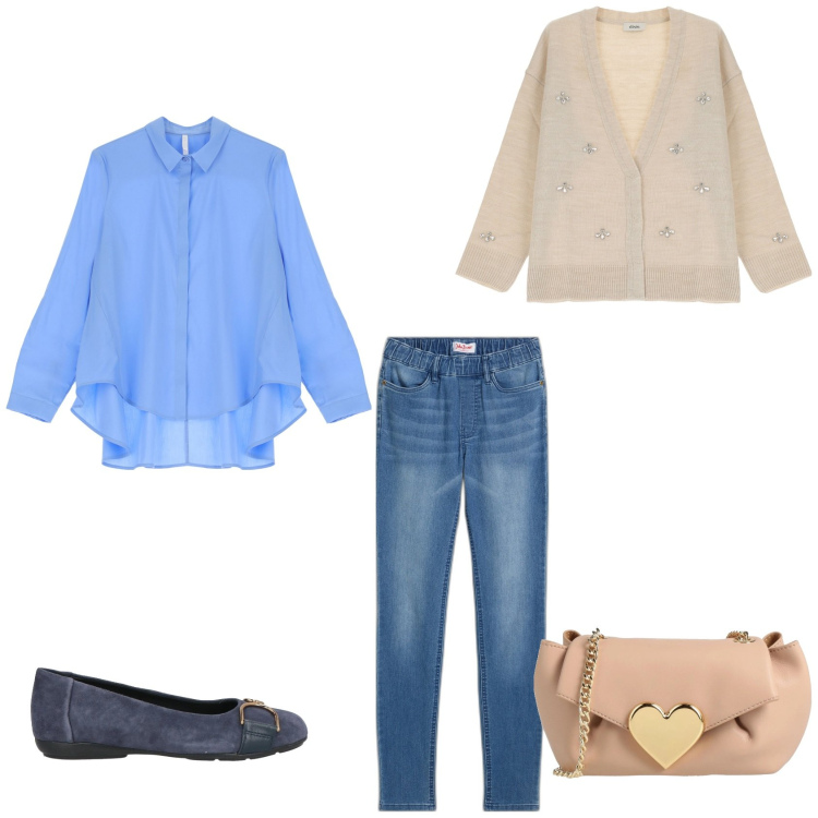 Outfit donna - Primavera is coming!. Stile Casual chic per Tutti i giorni. Abbinamento con jeggings, borse a tracolla, ballerine, camicie, cardigans.