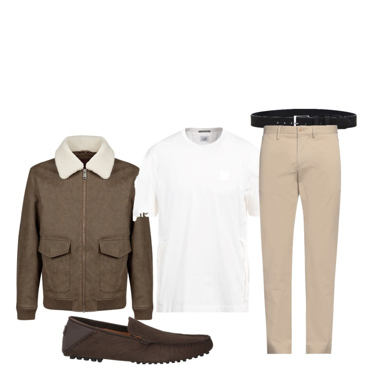 Outfit uomo - Il giubbino preppy. Stile Trendy per Tutti i giorni. Abbinamento con scarpe stringate, pantaloni chino, t-shirt, cinture, giacche.