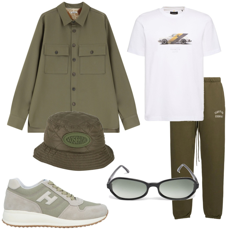 Outfit uomo - Total look #2074980. Stile Trendy per Tutti i giorni. Abbinamento con sneakers, cappelli, camicie, pantaloni, t-shirt, occhiali da sole.