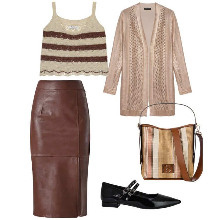 Outfit donna - Ispirazione: la mia mamma. per Tutti i giorni. Abbinamento con ballerine, gonne longuette, borse a secchiello, top, cardigans.