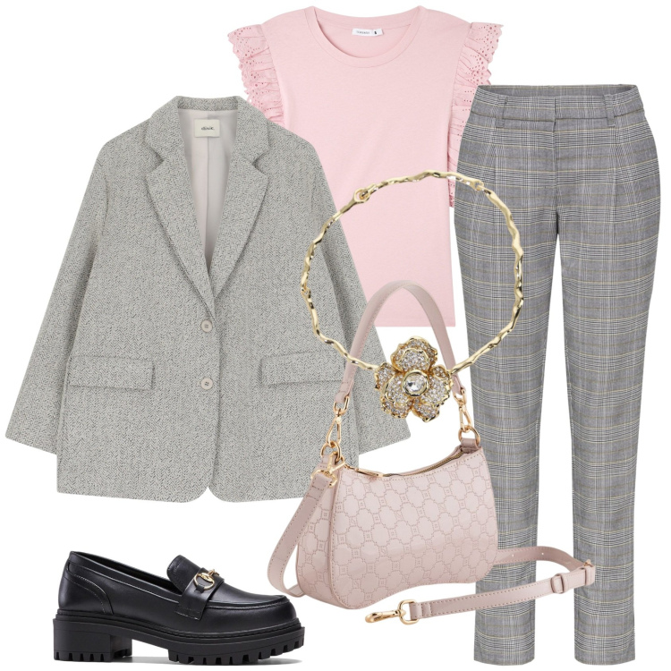 Outfit donna - Pantaloni slim fit @ypila. Stile Urban per Tutti i giorni. Abbinamento con pantaloni, mocassini, t-shirt, blazer, collane, borse a tracolla.