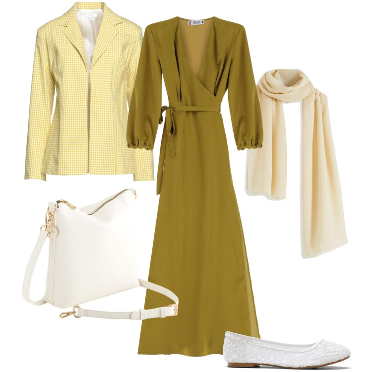 Outfit donna - La giacchina vichy. Stile Romantica per Tutti i giorni. Abbinamento con ballerine, sciarpe, blazer, vestiti lunghi, borse a tracolla.