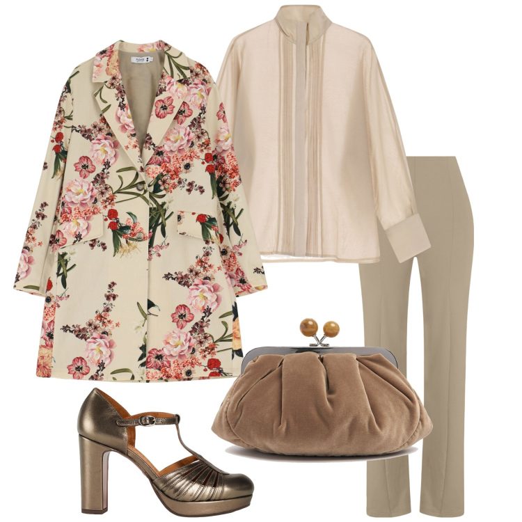Outfit donna - Cerimonia a marzo. Stile Chic per Cerimonia. Abbinamento con décolleté, trench, pantaloni skinny, camicie, pochette.