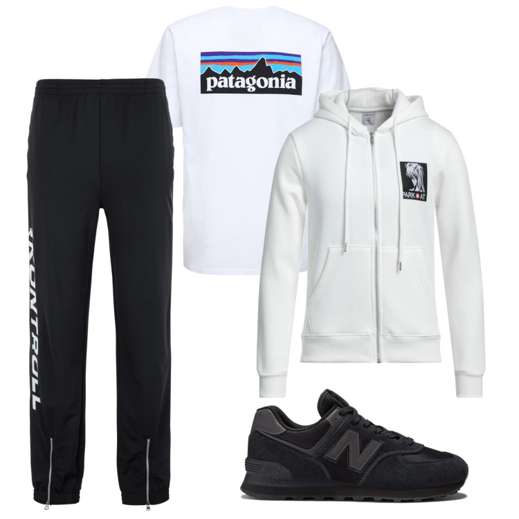 Outfit uomo - Sportivo elegante. Stile Trendy per Tutti i giorni. Abbinamento con sneakers, pantaloni, felpe con cappuccio, t-shirt.
