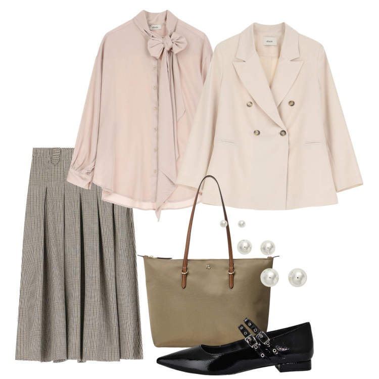 Outfit donna - Auguri a tutte le donne - Karen Blixen. Stile Bon Ton per Tutti i giorni. Abbinamento con gonne lunghe, ballerine, camicie, blazer, borse tote, orecchini.