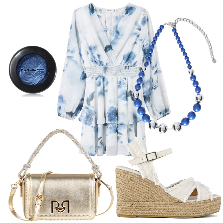 Outfit donna - Auguri a tutte le donne. Stile Bon Ton per Tutti i giorni. Abbinamento con ombretti, vestiti, borse a mano, collane, sandali col tacco.