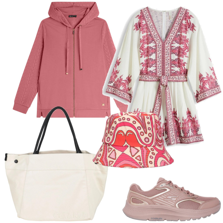 Outfit donna - Sognare il mare di primavera. Stile Casual chic per Mare. Abbinamento con tute, borse a mano, felpe con cappuccio, sneakers, cappelli.
