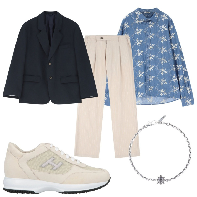 Outfit uomo - Total look #2076135. Stile Trendy per Tutti i giorni. Abbinamento con sneakers, braccialetti, pantaloni, camicie, giacche.