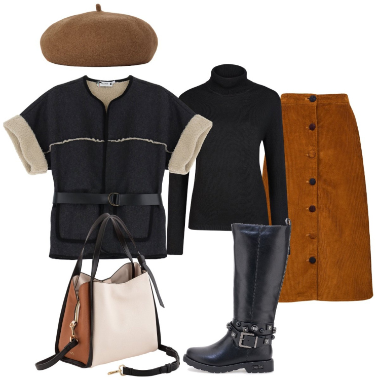 Outfit donna - La giacca originale. Stile Trendy per Tutti i giorni. Abbinamento con blazer, gonne longuette, stivali sopra il ginocchio, cappelli e berretti, borse a mano, maglieria.