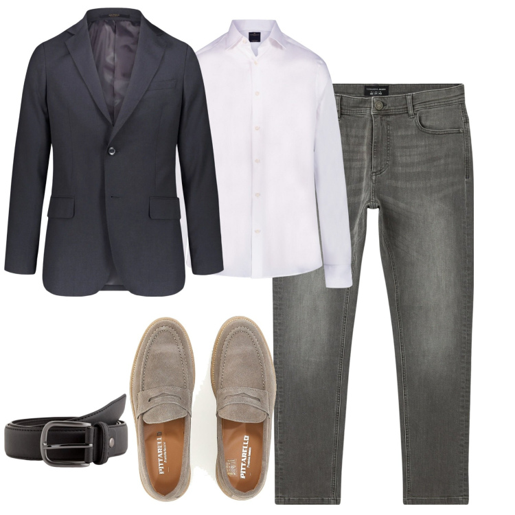 Outfit uomo - City. Stile Urban per Tutti i giorni. Abbinamento con jeans skinny, camicie, scarpe stringate, giacche, cinture.