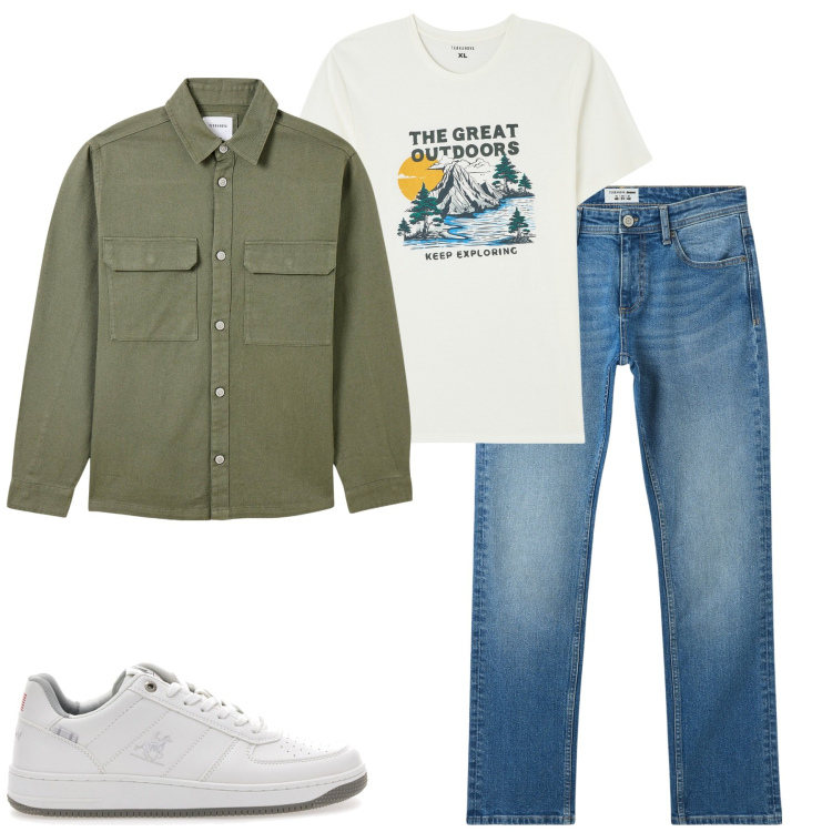 Outfit uomo - City. Stile Casual per Tutti i giorni. Abbinamento con jeans, cappotti, t-shirt, sneakers.