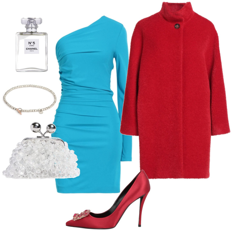 Outfit donna - Look festa della donna. Stile Chic per Tutti i giorni. Abbinamento con vestiti corti, cappotti, décolleté, profumi, braccialetti, pochette.