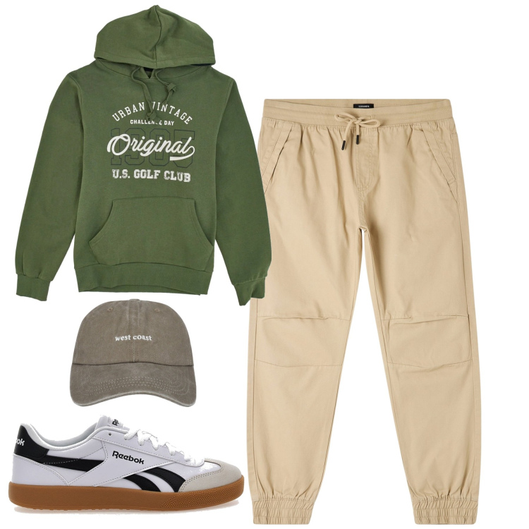 Outfit uomo - City. Stile Casual per Tutti i giorni. Abbinamento con pantaloni, cappelli, sneakers, felpe.