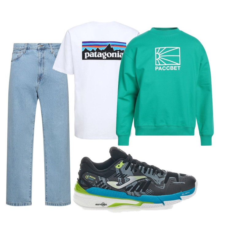 Outfit uomo - Total look #2076334. Stile Casual per Tutti i giorni. Abbinamento con felpe, sneakers, jeans, t-shirt.