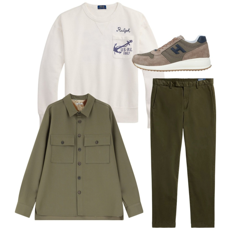 Outfit uomo - Casual. Stile Casual per Tutti i giorni. Abbinamento con sneakers, camicie, pantaloni, felpe.