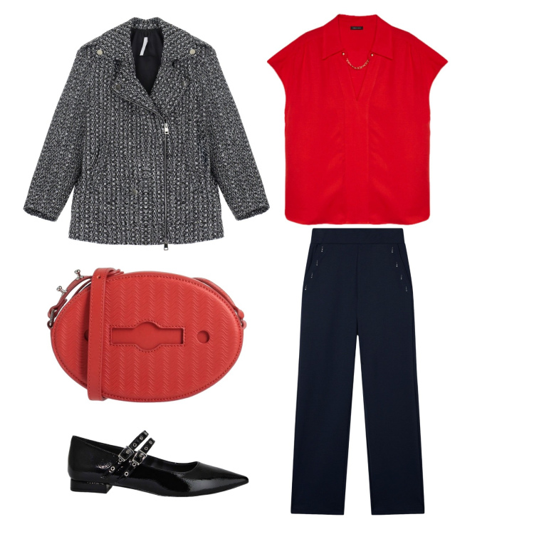 Outfit donna - Ballerina, pronti...Via!. Stile Casual chic per Ufficio. Abbinamento con borse a tracolla, blazer, pantaloni, ballerine, bluse.