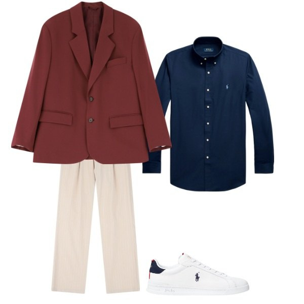 Outfit uomo - Total look #2076625. Stile Business/Elegante per Mare. Abbinamento con pantaloni, giacche, sneakers, camicie.