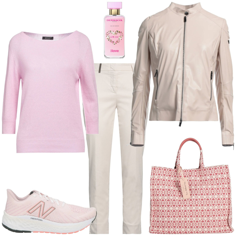 Outfit donna - I colori della primavera - @nike75. Stile Casual per Tutti i giorni. Abbinamento con sneakers, borse a mano, blazer, pantaloni, pullovers, profumi.