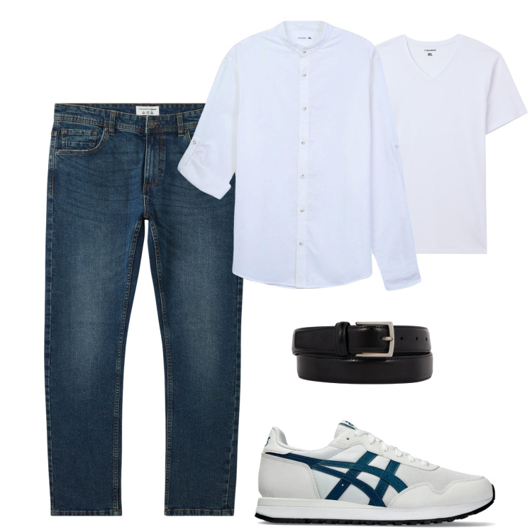 Outfit uomo - City. Stile Trendy per Tutti i giorni. Abbinamento con jeans, camicie, t-shirt, sneakers, cinture.