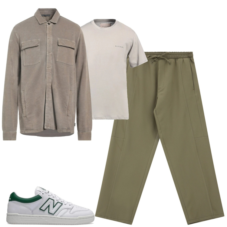 Outfit uomo - City. Stile Casual per Tutti i giorni. Abbinamento con t-shirt, camicie, sneakers, pantaloni cargo.