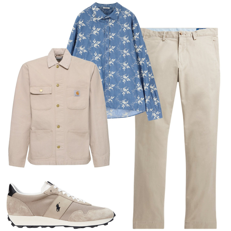 Outfit uomo - City. Stile Casual per Tutti i giorni. Abbinamento con camicie, pantaloni, sneakers, giacche.