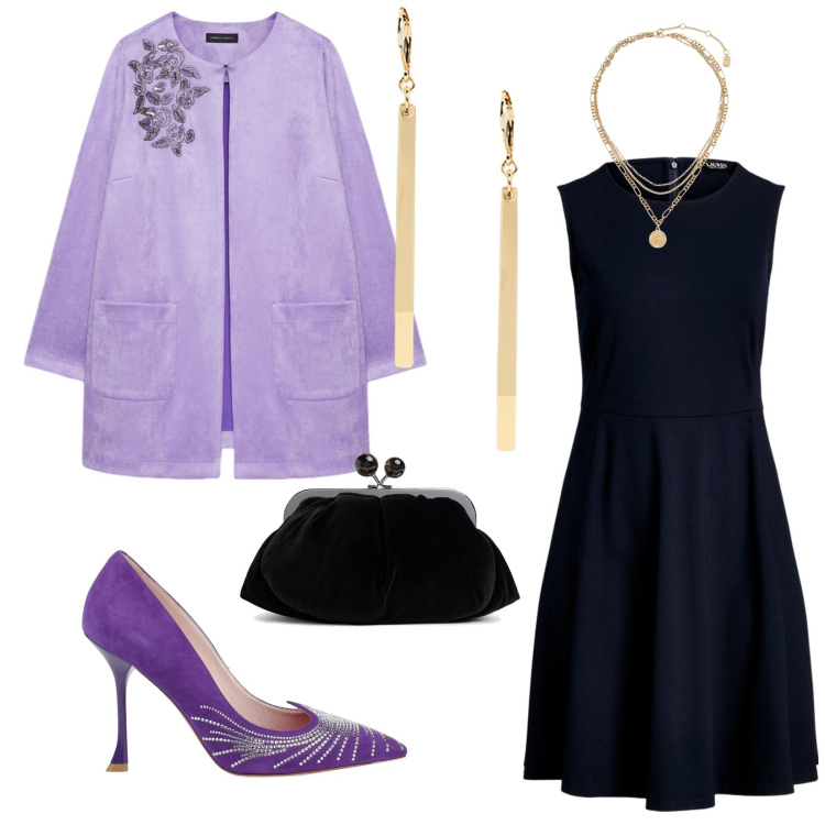 Outfit donna - È stato un bella cerimonia. per Cerimonia. Abbinamento con décolleté, ciondoli, vestiti senza maniche, orecchini, trench, pochette.