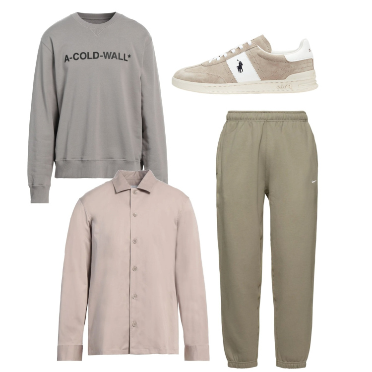 Outfit uomo - City. Stile Urban per Tutti i giorni. Abbinamento con felpe, camicie, sneakers, pantaloni.