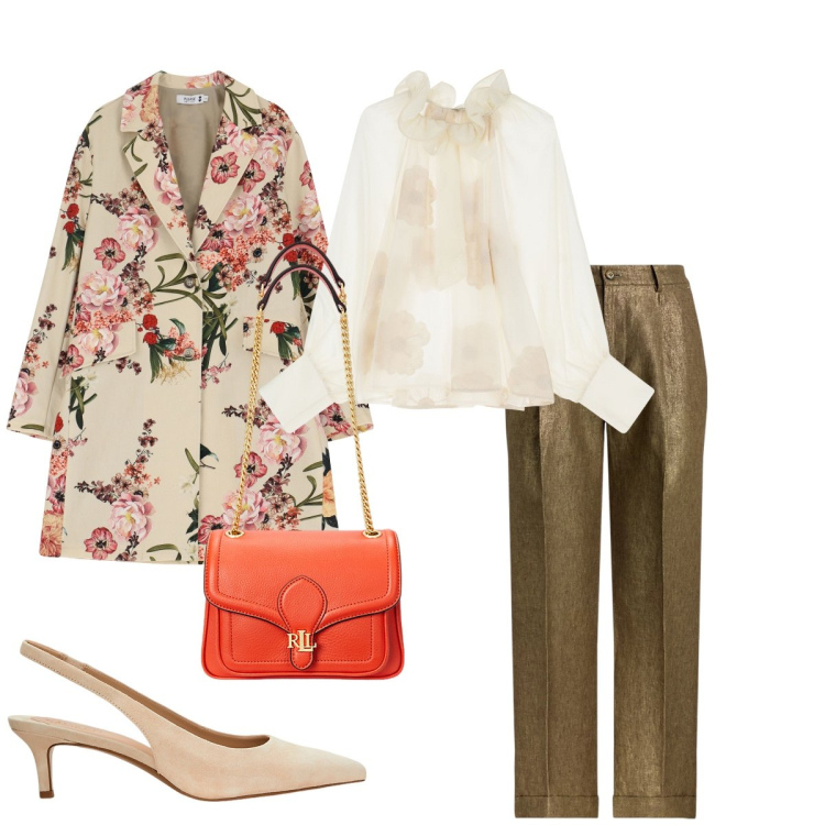 Outfit donna - Ad una cerimonia. Stile Chic per Cerimonia. Abbinamento con trench, bluse, décolleté, pantaloni, borse a spalla.
