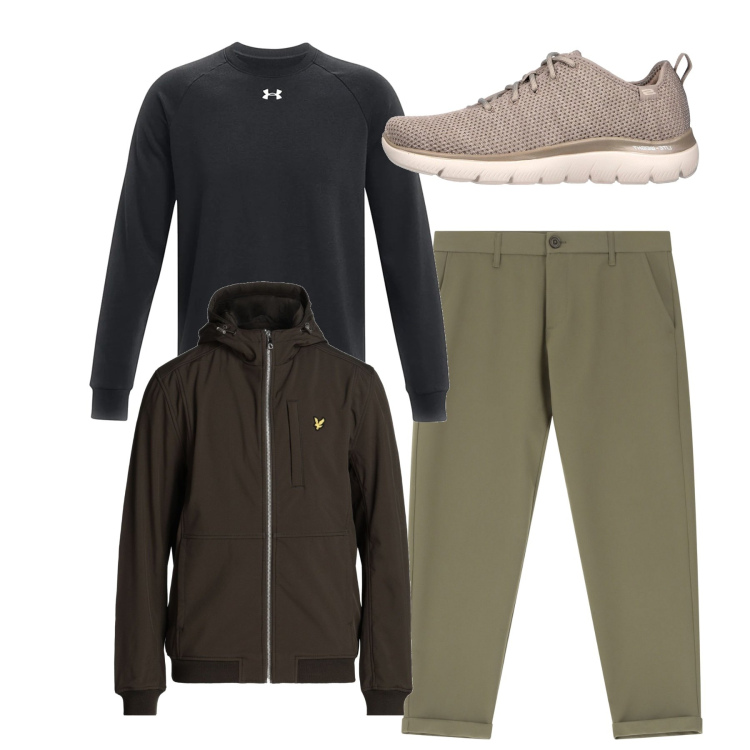 Outfit uomo - Leggero. Stile Casual per Tutti i giorni. Abbinamento con giacche, pantaloni chino, sneakers, felpe.