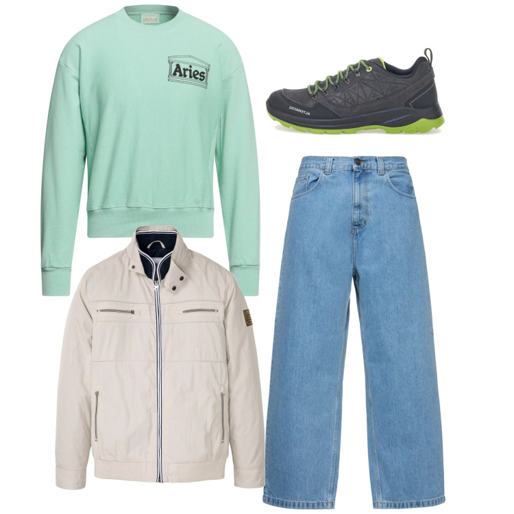 Outfit uomo - City. Stile Casual per Tutti i giorni. Abbinamento con giacche, felpe, stivali e stivaletti, jeans.