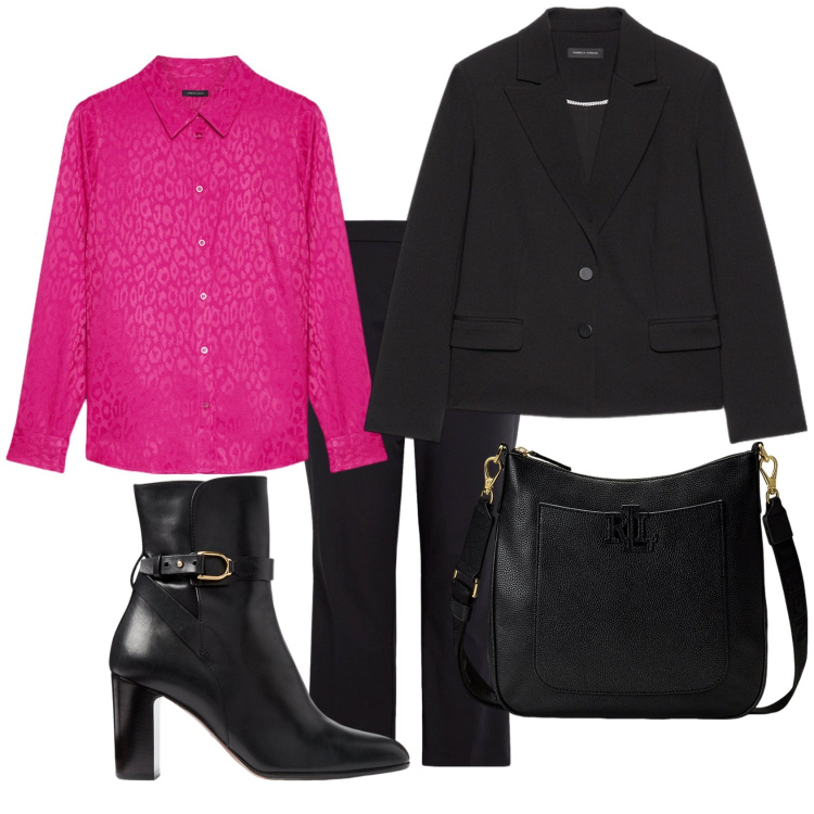 Outfit donna - Mamma fashion. Stile Casual chic per Tutti i giorni. Abbinamento con borse a tracolla, stivaletti, pantaloni, blazer, camicie.