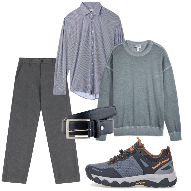 Outfit uomo - Marzo. Stile Casual per Tutti i giorni. Abbinamento con felpe, camicie, pantaloni, stivali e stivaletti, cinture.