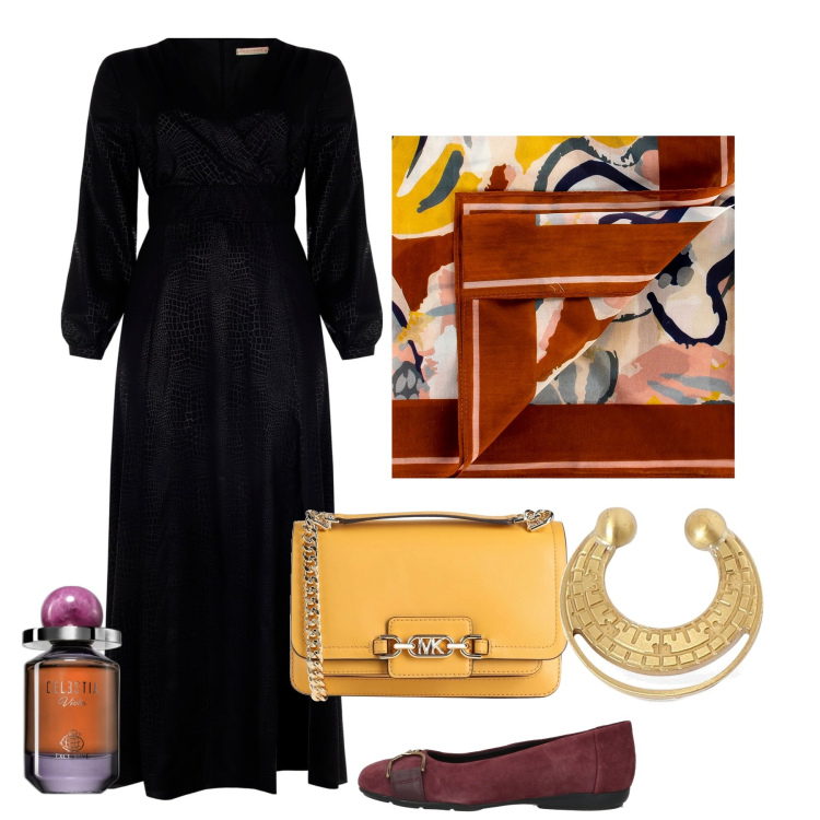 Outfit donna - 8 marzo - Fadwa Tuqan. Stile Bon Ton per Tutti i giorni. Abbinamento con borse a spalla, ballerine, profumi, vestiti lunghi, foulard, orecchini.