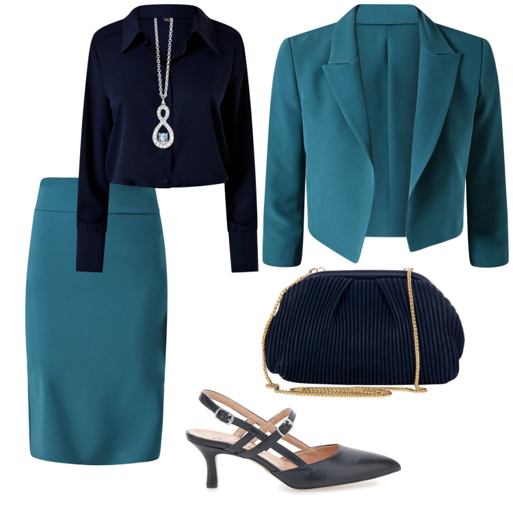 Outfit donna - Matrimonio di sera. per Cerimonia. Abbinamento con ciondoli, blazer, gonne, camicie, pochette, décolleté.