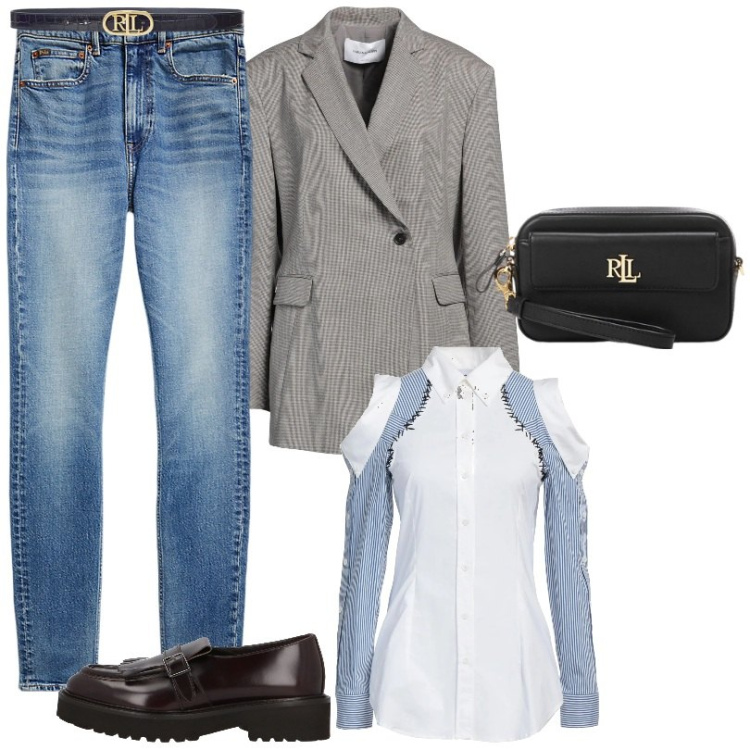 Outfit donna - Pantaloni slim fit - @ypila. Stile Minimal per Tutti i giorni. Abbinamento con blazer, camicie, mocassini, pochette, jeans slim fit, cinture.