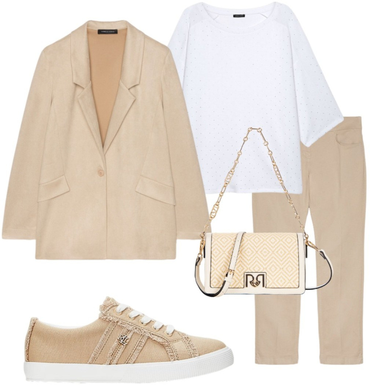 Outfit donna - Auguri a tutte le donne. Stile Casual chic per Serata fuori. Abbinamento con borse a spalla, sneakers, blazer, pantaloni, felpe.