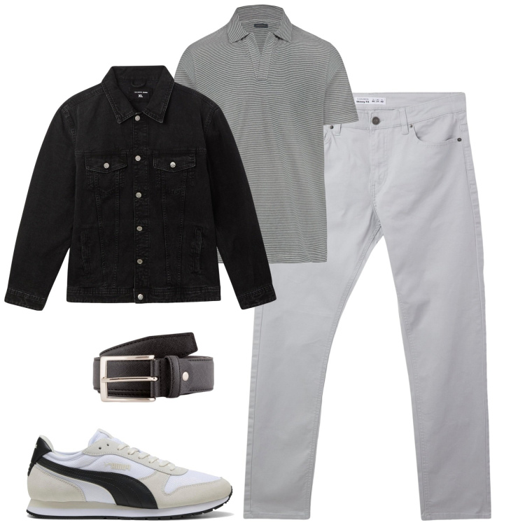 Outfit uomo - I pantaloni skinny versatili. Stile Urban per Tutti i giorni. Abbinamento con pantaloni skinny, giacche, sneakers, polo, cinture.