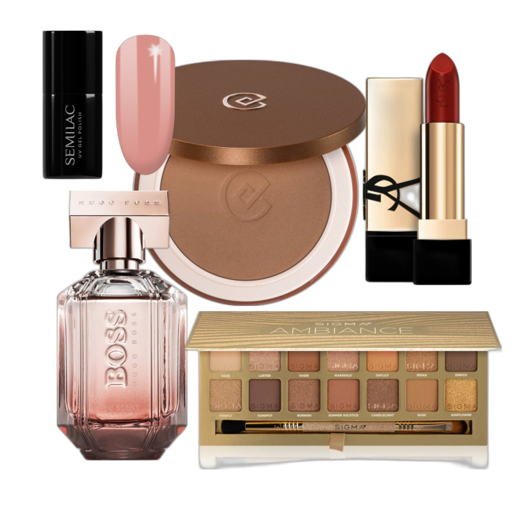 Outfit donna - Calore sul viso. Abbinamento con ombretti, rossetti, terre, smalti, profumi.