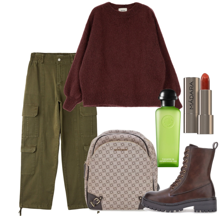 Outfit donna - 8 marzo - Diane Fossey. Stile Urban per Tutti i giorni. Abbinamento con rossetti, profumi, pantaloni cargo, maglieria, zaini, anfibi.