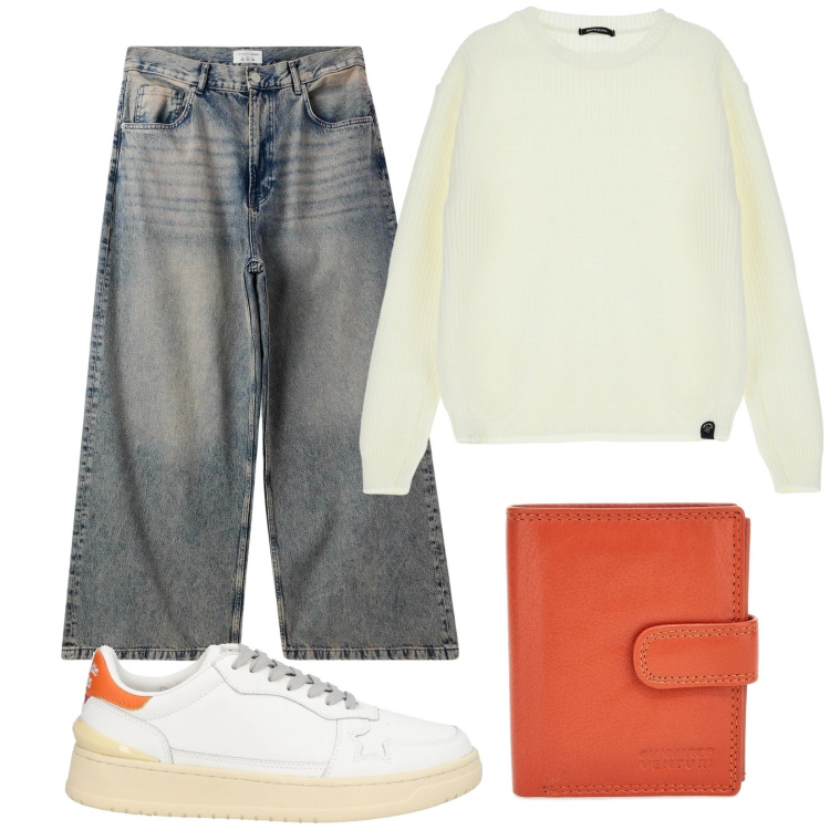 Outfit uomo - Total look #2078086. Stile Urban per Tutti i giorni. Abbinamento con sneakers, jeans, maglieria, portafogli.