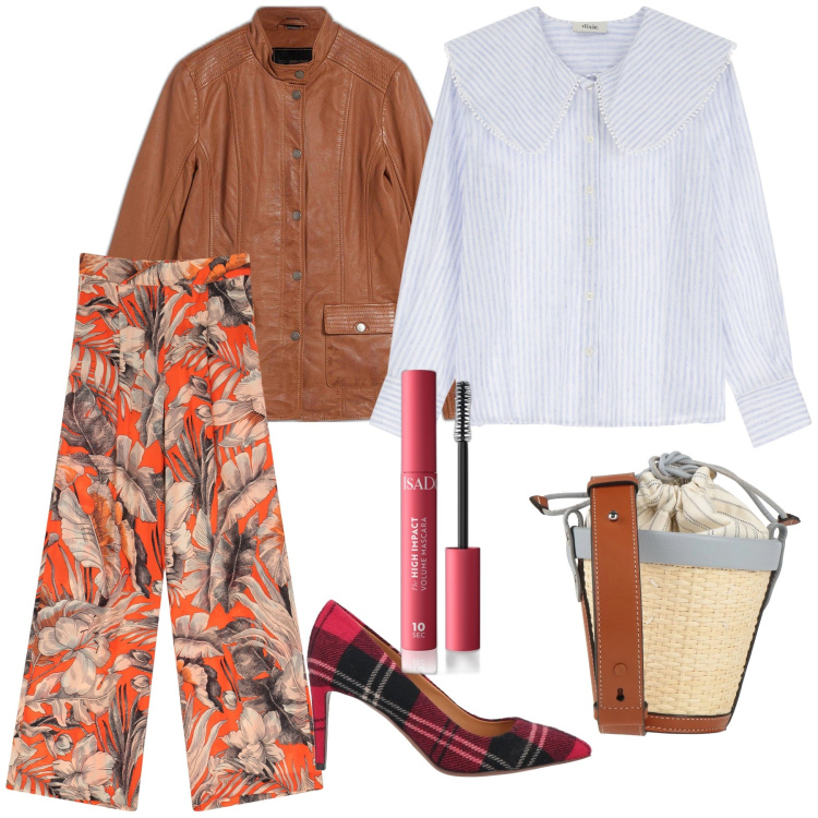 Outfit donna - La camicia bianca passepartout. Stile Urban per Tutti i giorni. Abbinamento con blazer, décolleté, borse a spalla, mascara, pantaloni a palazzo, camicie.