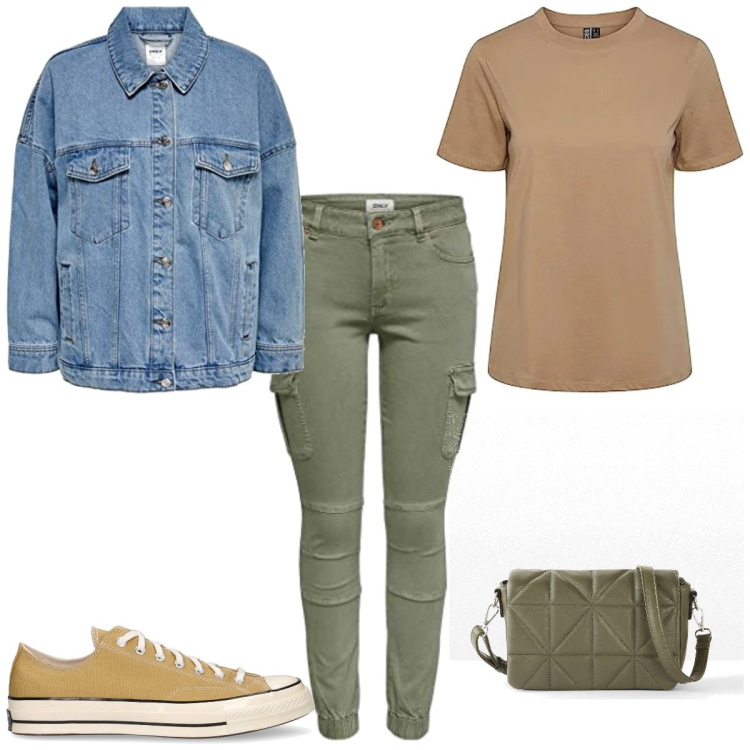 Outfit femme - Urban #2069. Style Urban pour Tous les jours. Assortir avec sacs en bandoulière, sneakers, t-shirts, blazers, pantalon cargo.